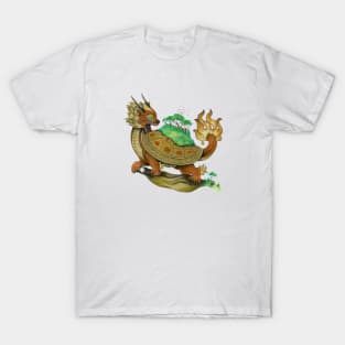 Bronze Asian Turtle Dragon T-Shirt